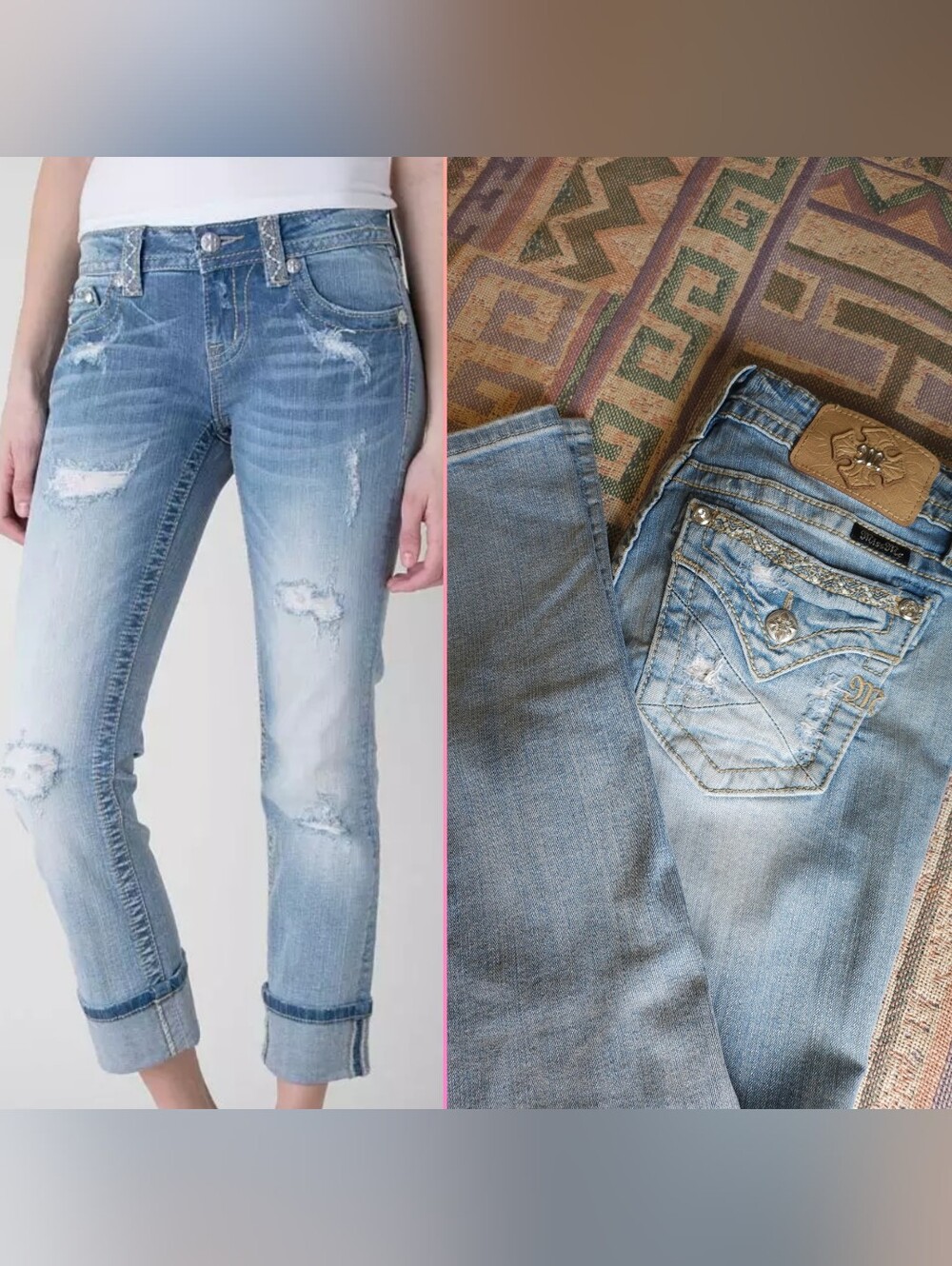 Miss Me Jeans Crop Size 29 Distressed